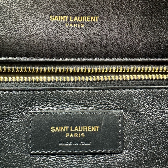 Saint Laurent Sade Puffer Quilted Large Black Leather Clutch - Picture 10 of 11